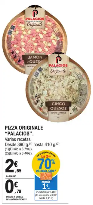 E.Leclerc Palacios Pizza Originale varias recetas Desde 390g hasta 410g oferta