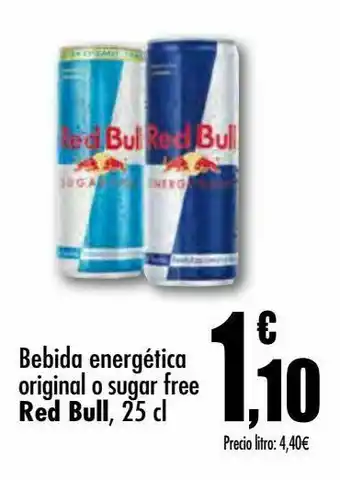 Unide Supermercados Bebida energética original o sugar free red bull, 25 cl oferta