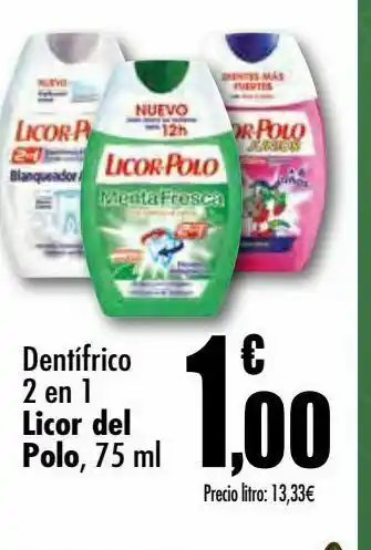Unide Supermercados Dentífrico 2 en 1 licor del polo, 75 ml oferta