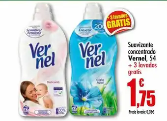Unide Supermercados Suavizante concentrado vernel, 54 + 3 lavados gratis oferta