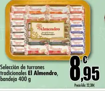 Selección de turrones tradicionales el almendro, bandeja 400 g