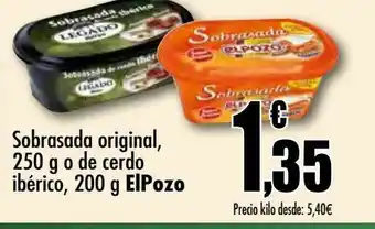 Unide Supermercados Sobrasada original, 250 g o de cerdo ibérico, 200 g el pozo oferta