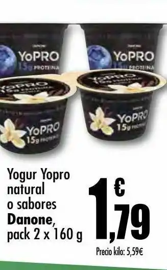 Unide Supermercados Yogur yopro natural o sabores danone, pack 2 x 160 g oferta