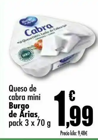 Unide Supermercados Queso de cabra mini burgo de arias, pack 3 x 70 g oferta