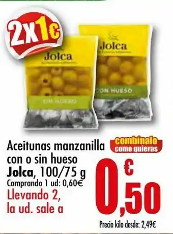 Unide Supermercados Aceitunas manzanilla con o sin hueso jolca, 100/75 g oferta
