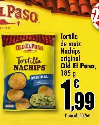 Unide Supermercados Tortilla de maíz nachips original old el paso, 185 g oferta
