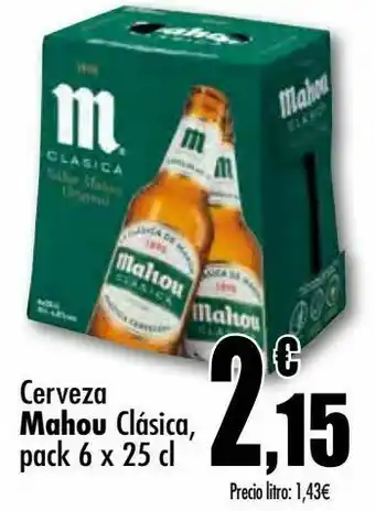 Unide Supermercados Cerveza mahou cljásica, pack 6 x 25 cl oferta
