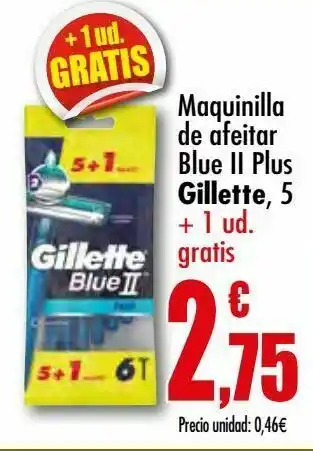 Unide Supermercados Maquinilla de afeitar blue ii plus gillette, 5 oferta