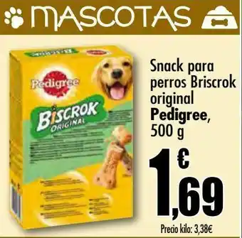 Unide Supermercados Snack para perros briscrok original pedigree, 500 g oferta