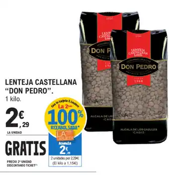 E.Leclerc Don Pedro lenteja Castellana 1 kilo oferta