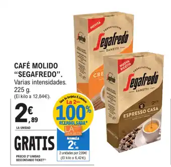 E.Leclerc Segafredo Cafè Molido Varias Intensidades 225g oferta