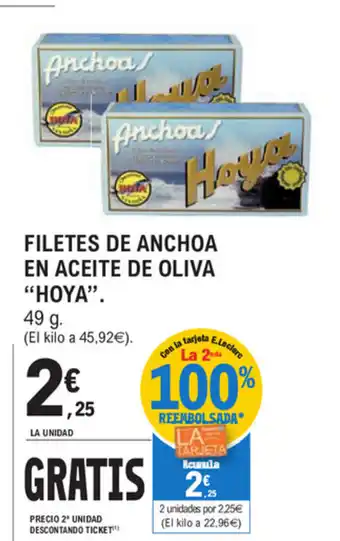 E.Leclerc Hoya Filetes De Anchoa En Aceite De oliva 49g oferta