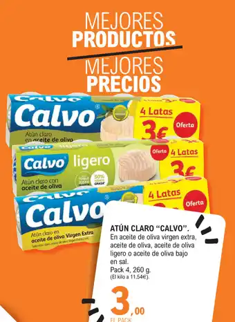 E.Leclerc Calvo Atún Claro Pack 4 260g oferta