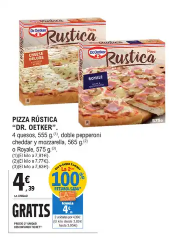 E.Leclerc Dr. Oetker Pizza Rústica 4 quesos, 555g oferta