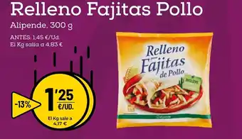 AhorraMas Relleno Fajitas Pollo Alipende, 300g oferta