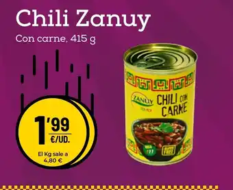 AhorraMas Chili Zanuy Con carne, 415g oferta