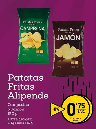 AhorraMas Patatas Fritas Alipende Campesina o Jamón 150 g oferta