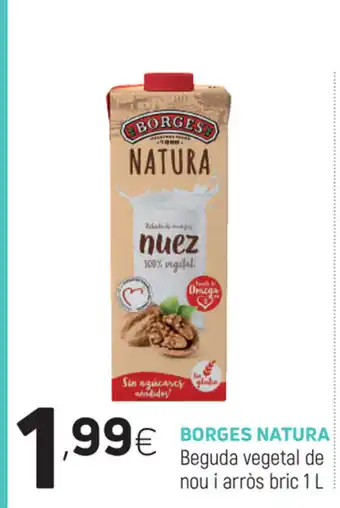 Coviran Borges Natura Beguda vegetal de nou i arrós bric 1 L oferta