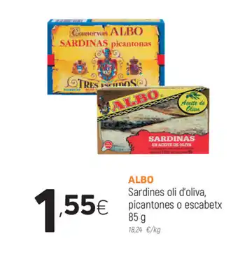 Coviran Albo Sardines oli d'oliva, picantones o escabetx 85g oferta