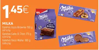 Coviran Milka Galetes Xoco Brownie 150g, Galetes Cake & Choc 175g y Galetes Xoco Wafer 180g oferta