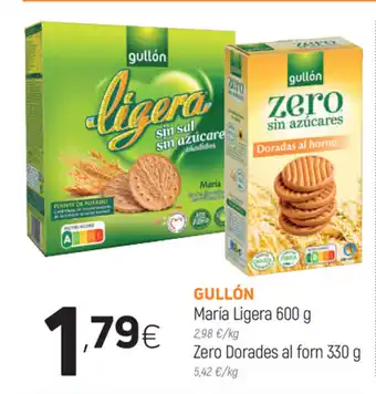 Coviran Gullón María Ligera 600g y Zero Dorades al forn 330g oferta