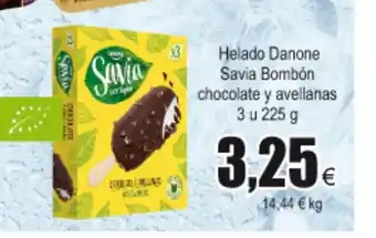 FROIZ Savia Helado Danone Bombón chocolate y avellanas 3 u 225 g oferta