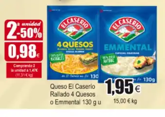 FROIZ El Caserio Queso Rallado 4 Quesos o Emmental 130 g u oferta