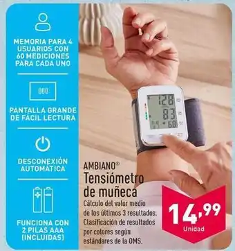 ALDI Ambiano - tensiometro de muñeca oferta