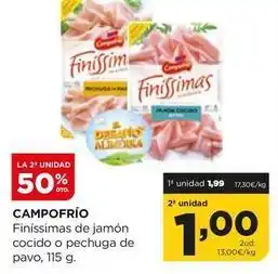 Alimerka Campofrío - finíssimas de jamón cocido o pechuga de pavo oferta