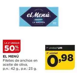 Alimerka El menu - filetes de anchoa en aceite de oliva oferta