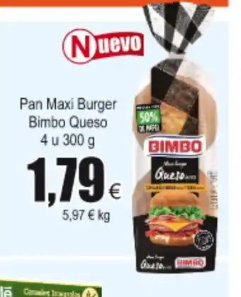 FROIZ Bimbo Queso Pan Maxi Burger 4u 300g oferta