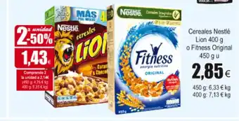 FROIZ Nestlé Cereales Lion 400g o Fitness Original 450g u oferta