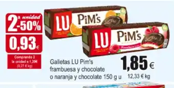 FROIZ Lu Pim's Galletas frambuesa y chocolate o naranja y chocolate 150g u oferta