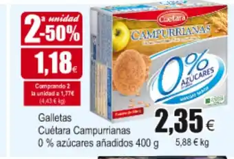 FROIZ Cuétara Campurrianas Galletas 0% azúcares añadidos 400g oferta