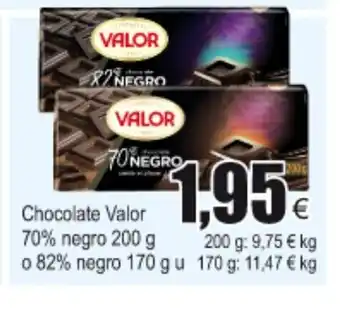 FROIZ Valor Chocolate 70% negro 200g o 82% negro 170g u oferta