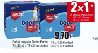 FROIZ Dodot Pants Pañal-braguita T4 (33u) o T5 (30u) unida oferta