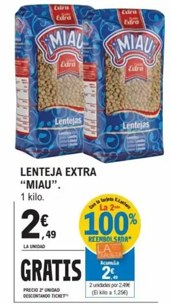 E.Leclerc Lenteja Extra Miau 1 kilo oferta