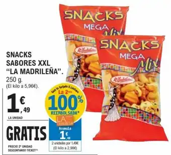 E.Leclerc Snacks Sabores XXL La Madrileña 250g oferta