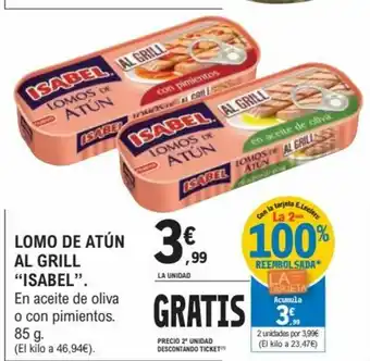 E.Leclerc Lomo De Atún Al Grill Isabel 85g oferta