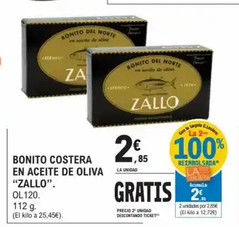 E.Leclerc Zallo Bonito Costera En Aceite De Oliva 112 g oferta