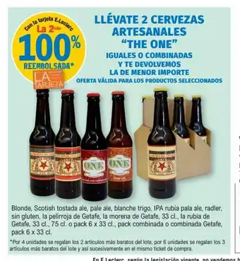 E.Leclerc Llévate 2 Cervezas Artesanales The One oferta