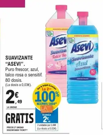 E.Leclerc Asevi Suavizante 80 dosis oferta