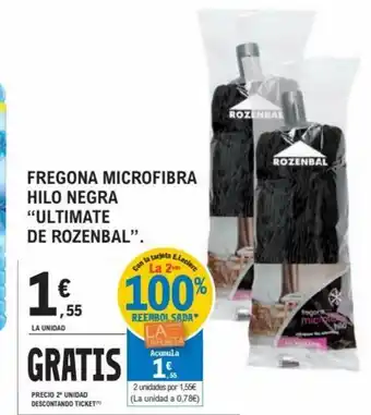 E.Leclerc Fregona Microfibra Hilo Negra Ultimate De Rozenbal oferta