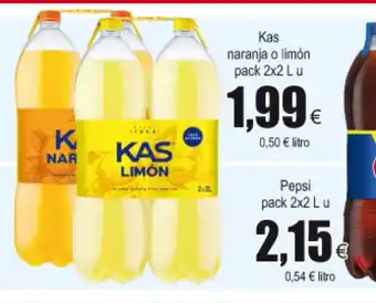 FROIZ Kas limón o naranja pack 2x2L u oferta