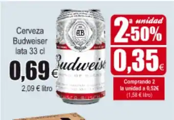 FROIZ Budweiser Cerveza Lata 33cl oferta