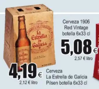 FROIZ La Estrella de Galicia Pilsen Cerveza botella 6x33cl oferta