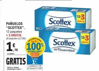 E.Leclerc Scottex Pañuelos 12 paquetes + 3 Gratis oferta