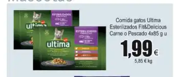FROIZ Ultima Esterilizados Fit&Delicious Comida gatos Carne o Pescado 4x85g u oferta