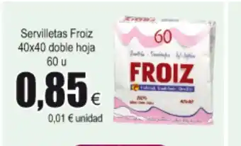 FROIZ Froiz doble hoja servilletas 40x40 60u oferta