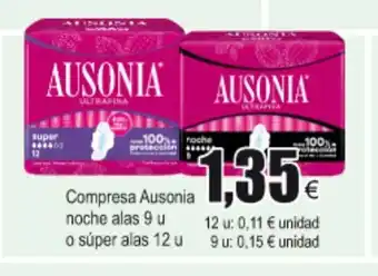 FROIZ Ausonia Compresa noche alas 9u o súper alas 12u oferta
